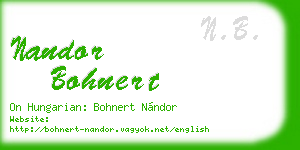 nandor bohnert business card